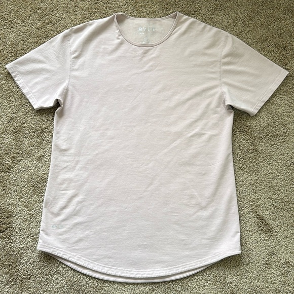 Bylt Basics Curve Hem Lux Short Sleeve Gym T Shirt Light Pink - Picture 3 of 9